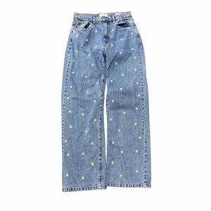 Cotton On Loose Straight Daisy Embroidered Jeans